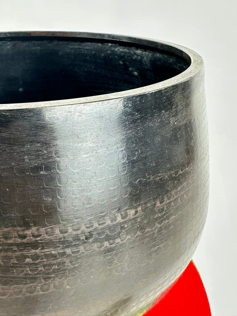 Japanese Vintage Showa Era Cast Iron Orin Singing Bowl Buddhist Bell with Cushion Striker 10"W