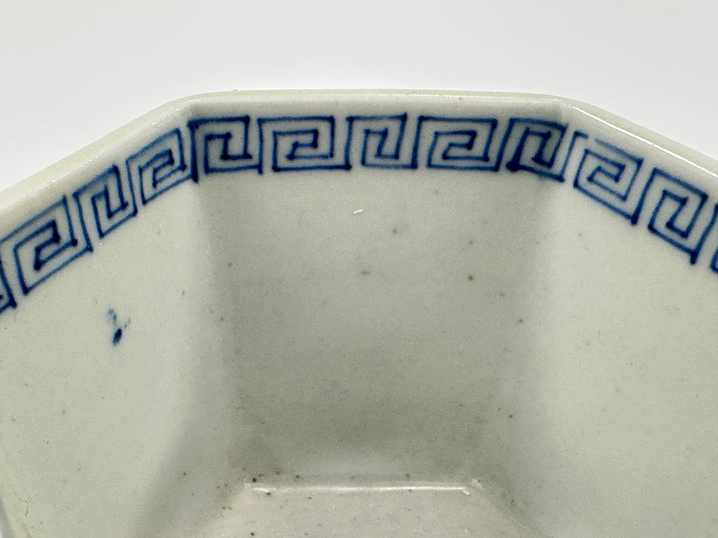 Antique Japanese Arita Imari Blue & White Hexagonal Porcelain Cup 19thC