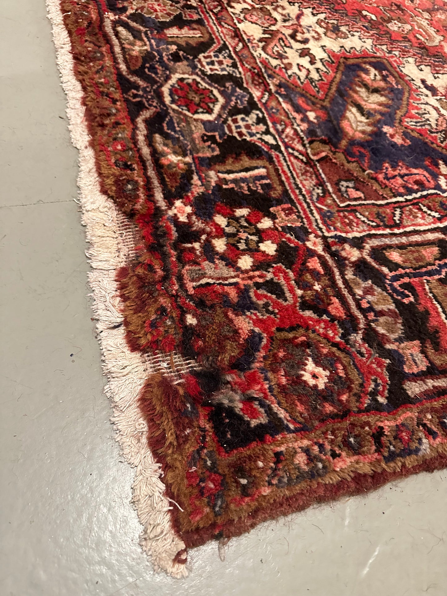 Vintage Persian Rug 80” x ” Carpet (note condition)