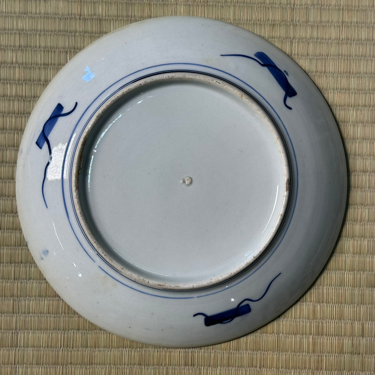 Antique Japanese Imari Porcelain Plate Phoenix Crane Floral Panel Composition 13"W