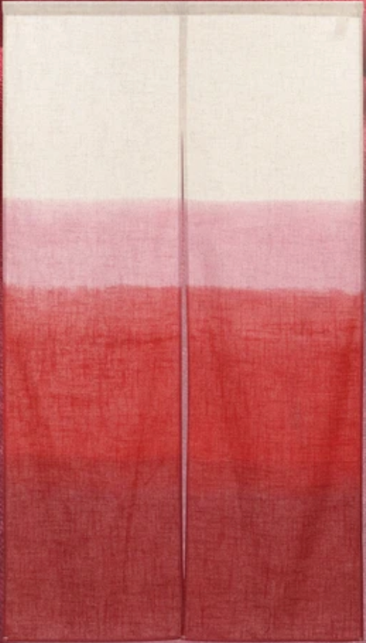 New Japanese Noren Curtain Hiyori Sun Red Ombre Doorway 150cm Made in Japan