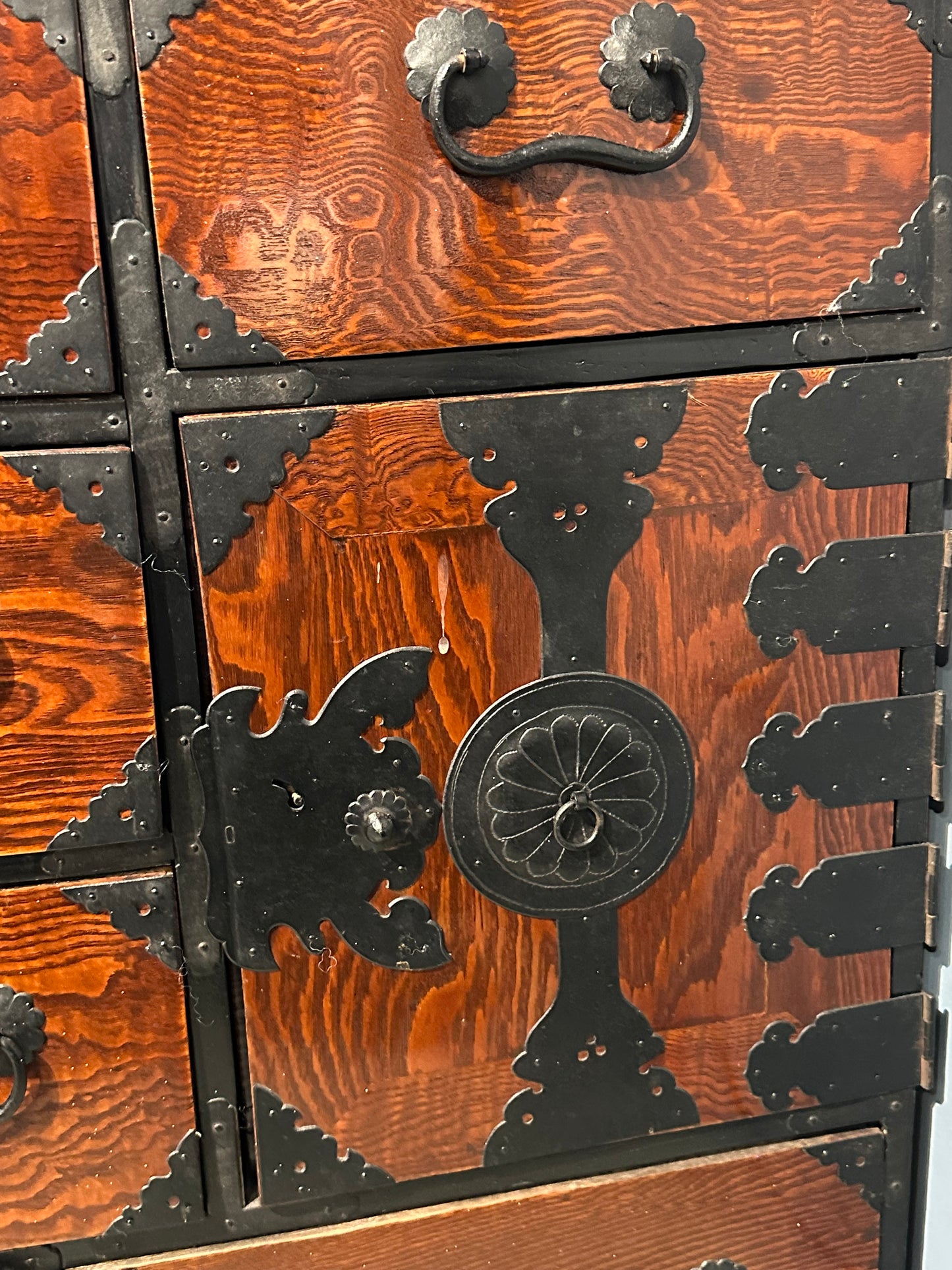 Antique Japanese Sendai Ishodansu Clothing Tansu Keyaki & Sugi Chest 39"H LS#124