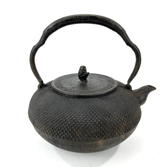 Antique Japanese Iron Kettle Tetsubin Fully Restored Functional 8"