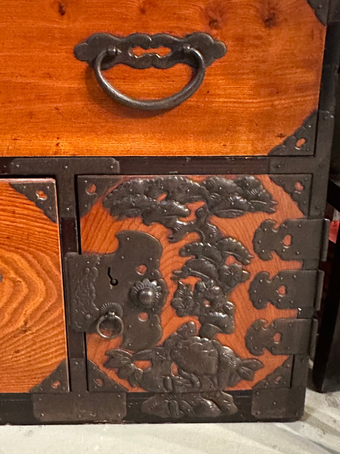 Antique Japanese Meiji Era c1890's Sendai Clothing Tansu Chest 41"W