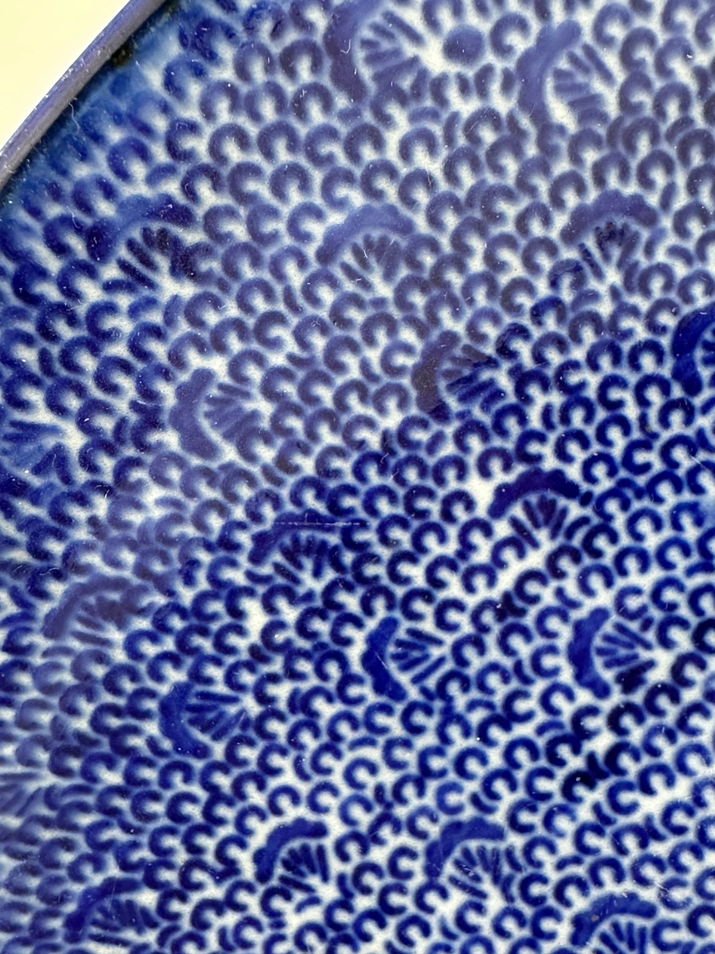 Antique Japanese Late Edo Period 19th Century Imari Ceramic Plate Blue & White 11.5"