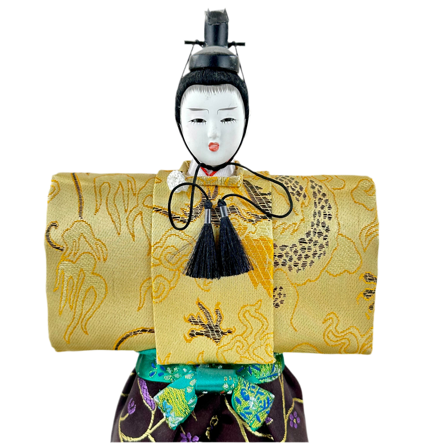 Vintage Japanese Kimekomi Ningyo Doll Samurai Daimyo 10"