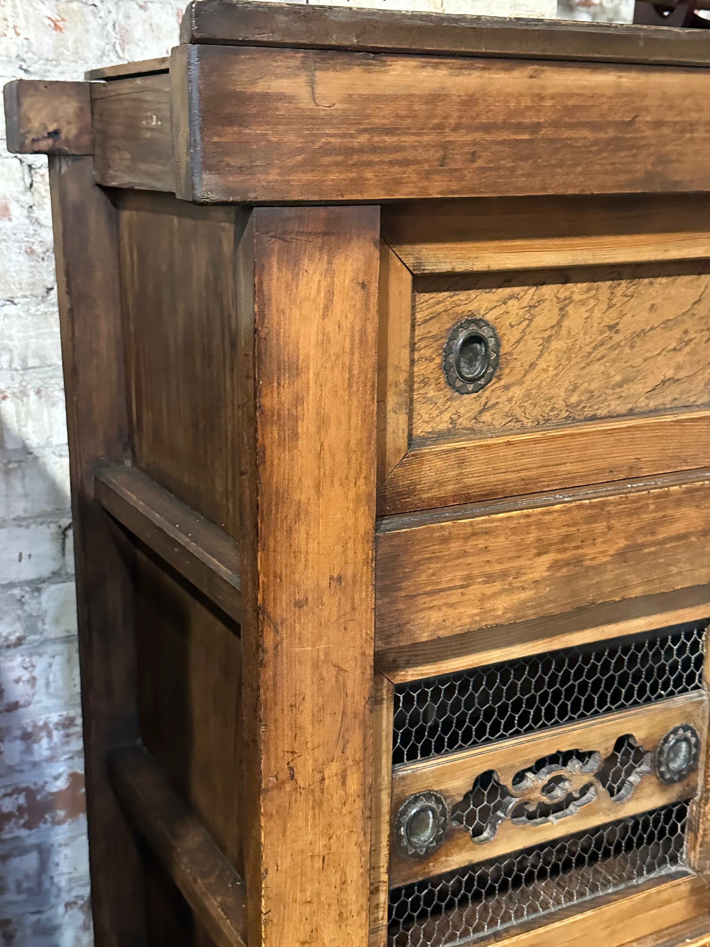 Antique Japanese Meiji Era Mizuya Kitchen Tansu 3ft