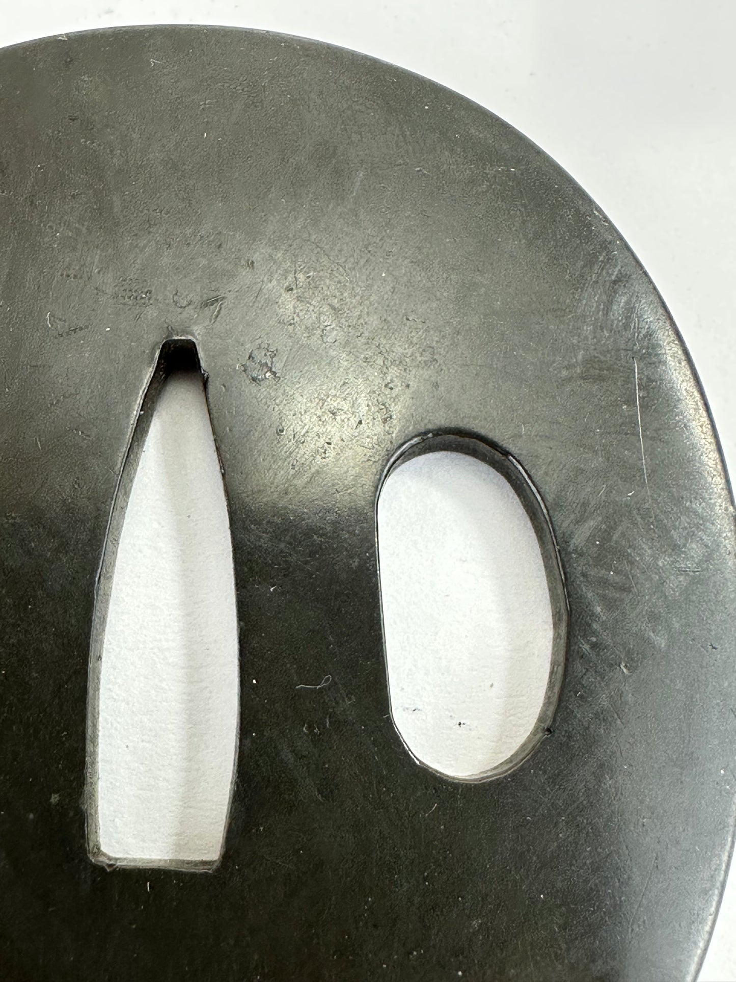 Antique Japanese Bronze Samurai Tsuba by Hamano (b1754) Deer Motif Gold Inlay 68mm