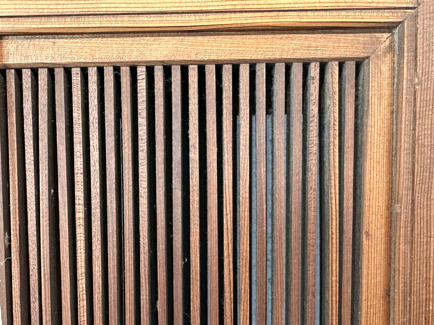 Vintage Japanese Ranma Transom Geometric Lattice Sugi Wood 73"