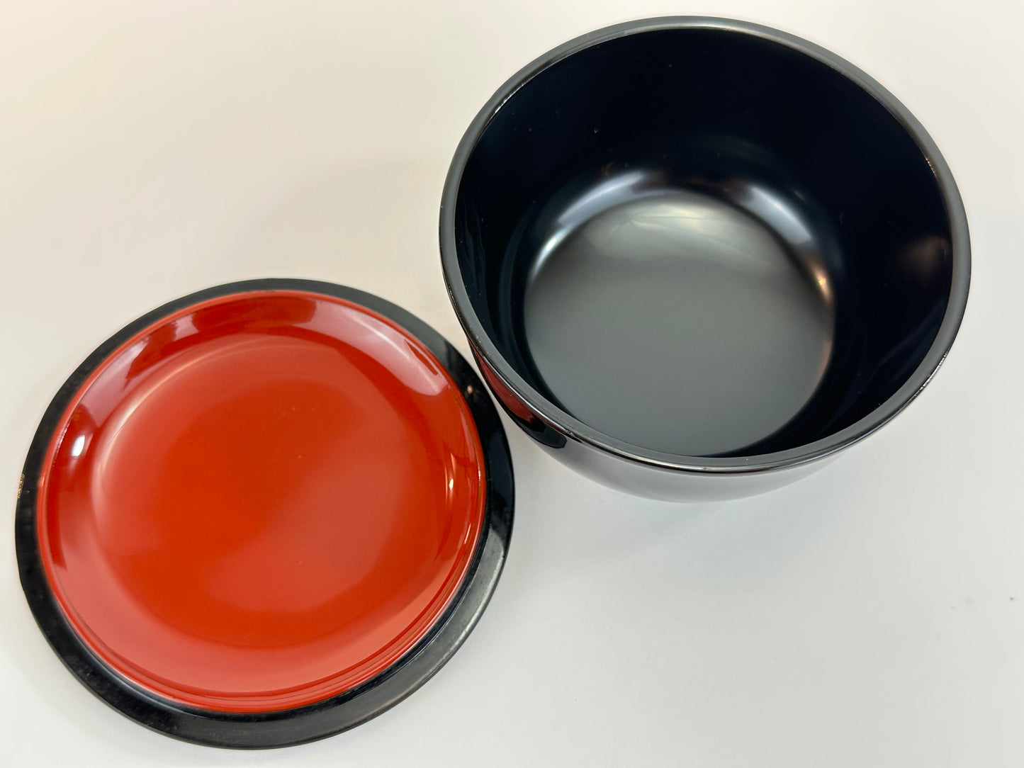 Vintage Japanese Black Lacquer Usuki w/ Gold Maki-e Plum Blossoms Motif Chaki