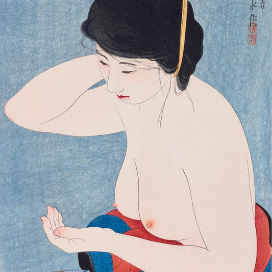 Contemporary Giclée Repro Print Ito Shinsui "Applying Powder" Bijin Taisho 1924 8"W