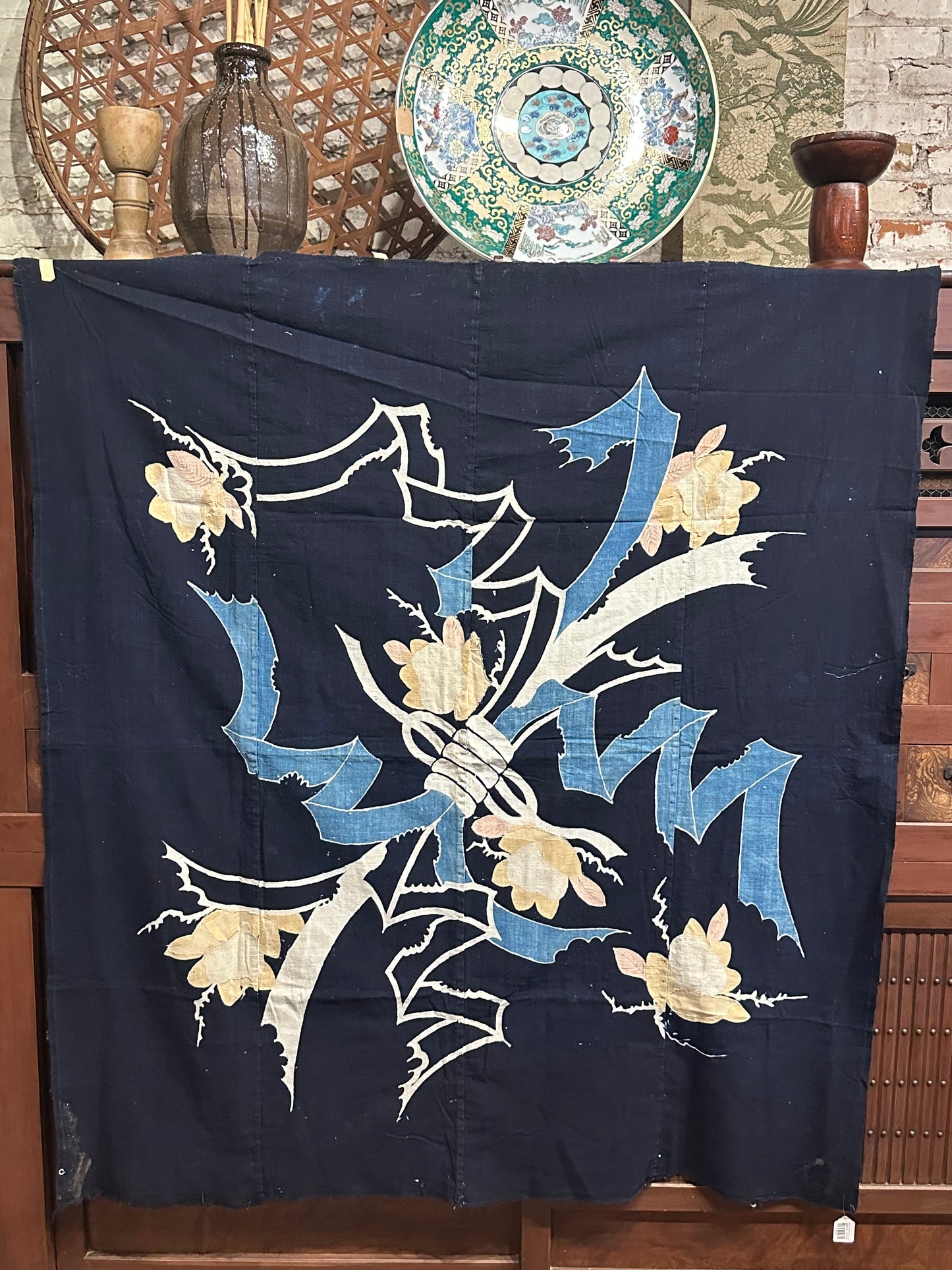 Antique Japanese 19th Century Textile - Tsutsugaki 51"x58"