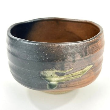 Japanese Mino Ware Chawan Matcha Tea Bowl Iron Brown Black Ash Green Drip Glaze NEW 5"