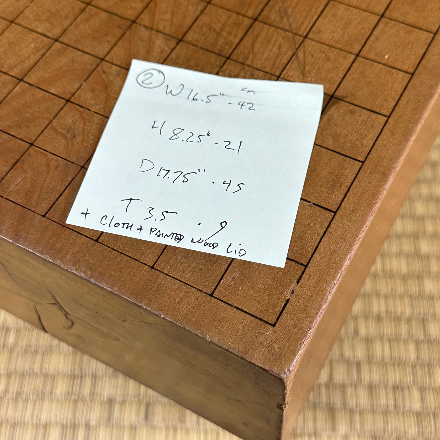 Vintage Japanese Katsura Go Board Floor Goban with Carved Tulip Legs 9cm Thick B2