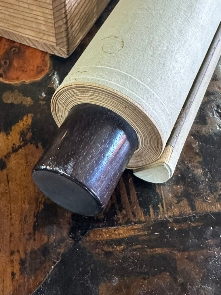 Antique Japanese Kakejiku Bijin-ga Beauty Spider Web Kimono Meiji Taisho Scroll 72"L