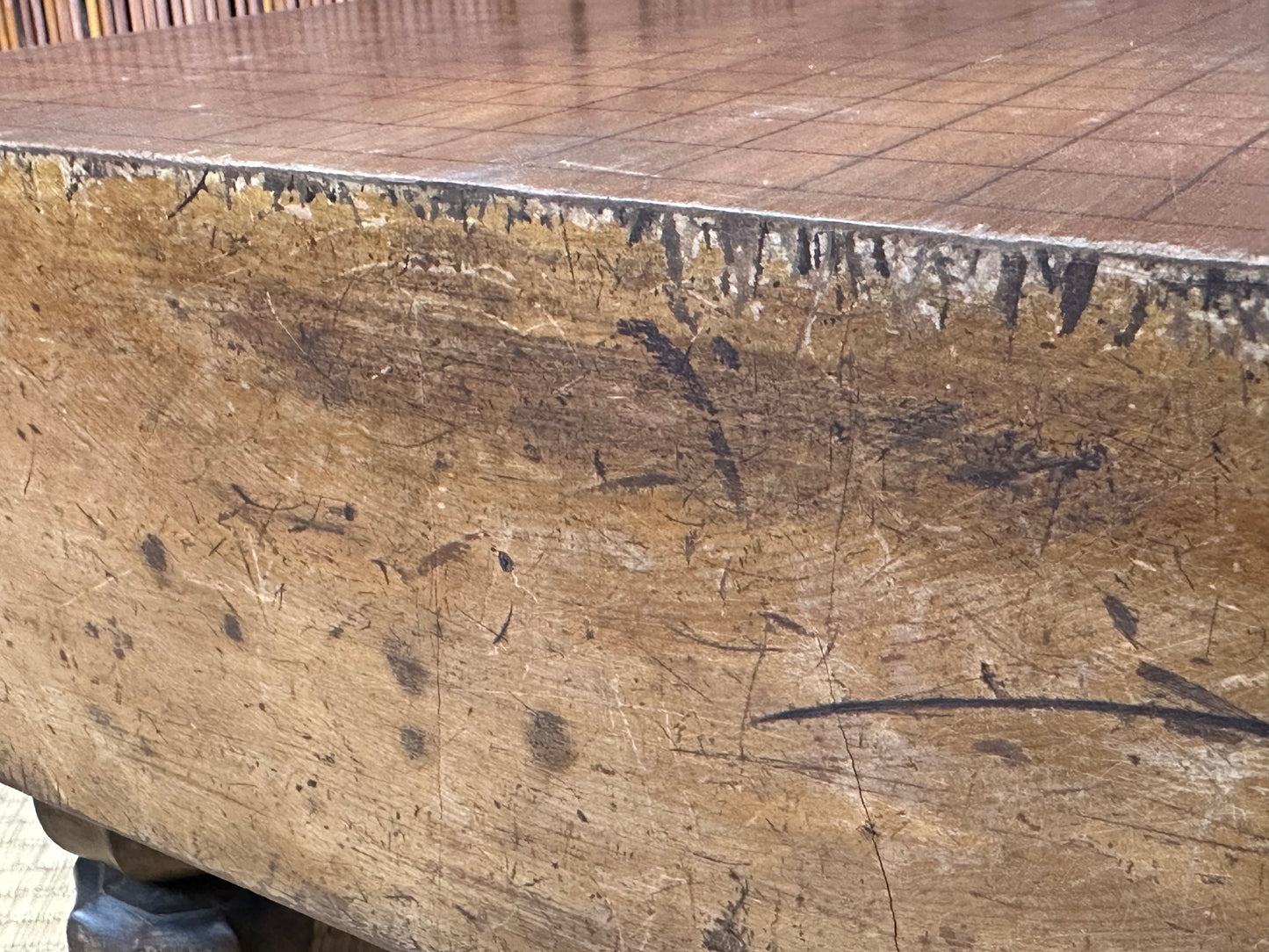 Vintage Japanese Goban 5.5" (14cm) Thick Go Game Board Floor Board D4