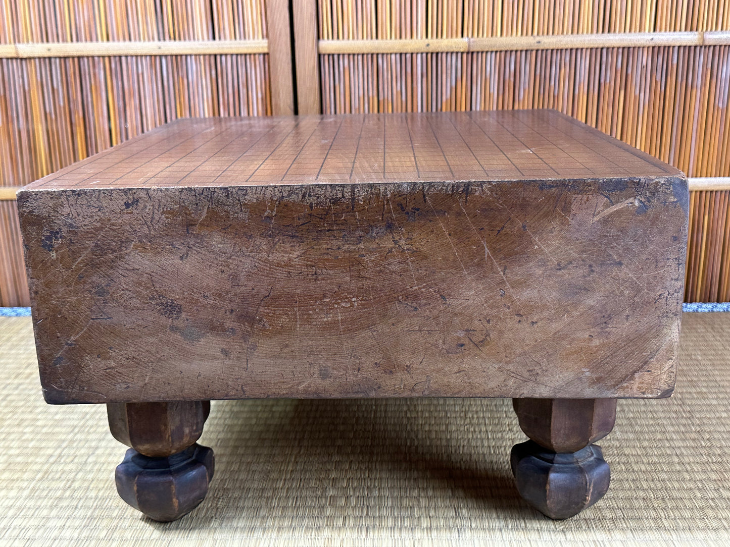 Vintage Japanese Goban 5.5" (14cm) Thick Go Game Board Floor Board D4