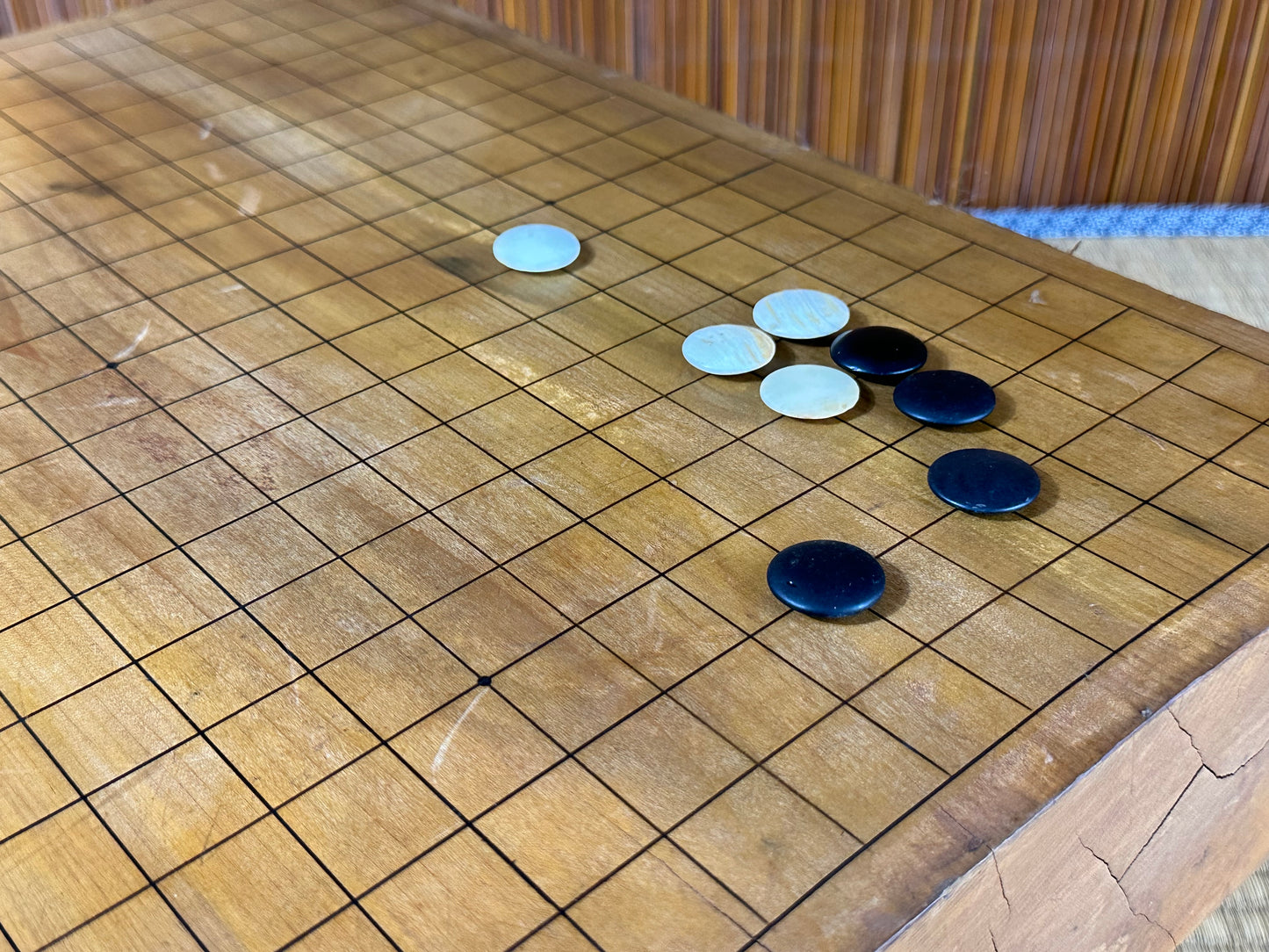Vintage Japanese Goban 3.5" (9cm) Thick Go Game Board Floor Board H8?