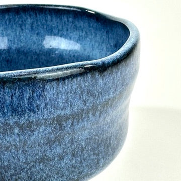 Japanese Handmade Mino Ware Chawan Matcha Tea Bowl Ai Yohen Blue Flambe Glaze NEW5"