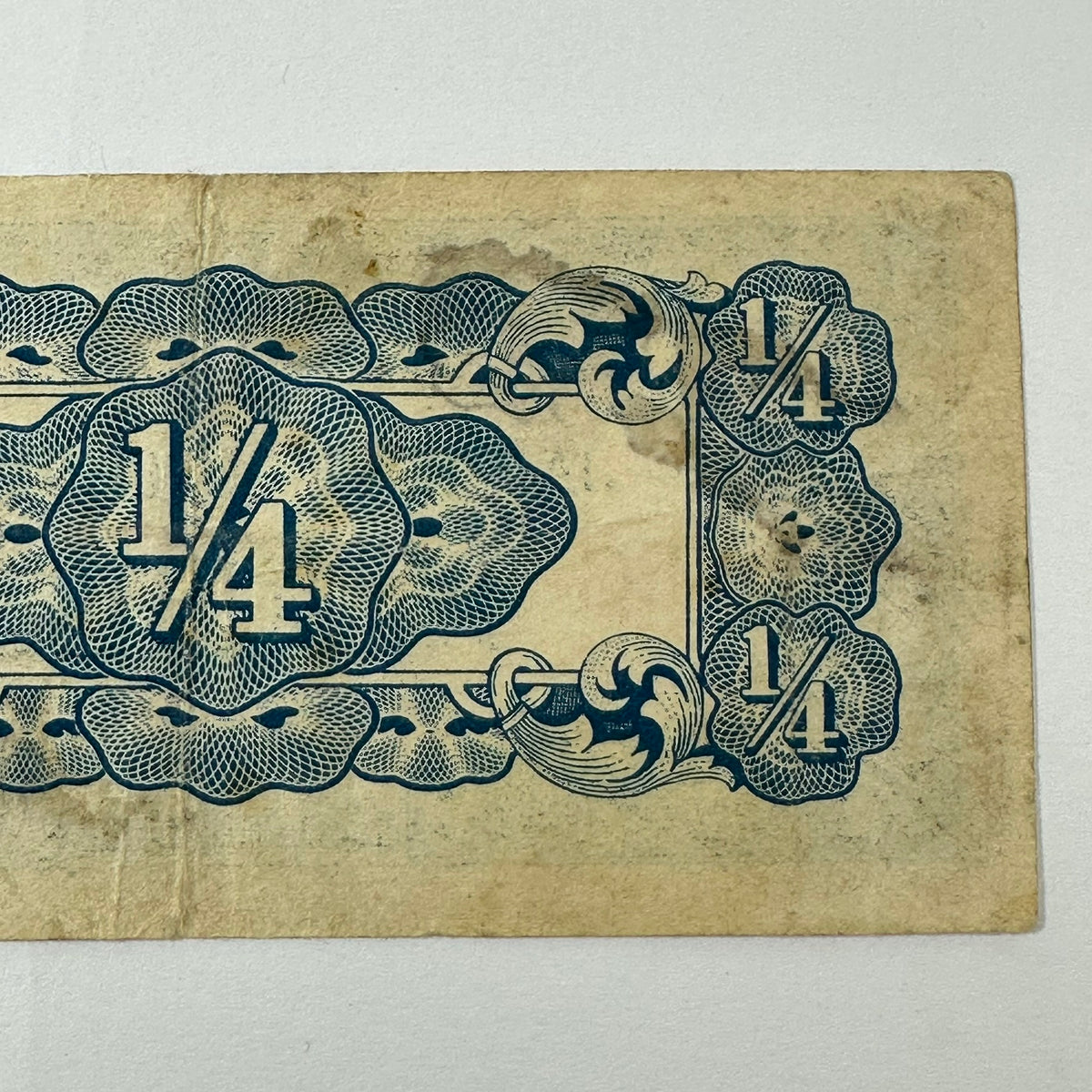 Antique WWII Japanese Occupation Burma 1/4 Rupee Banknote BG Block 1942