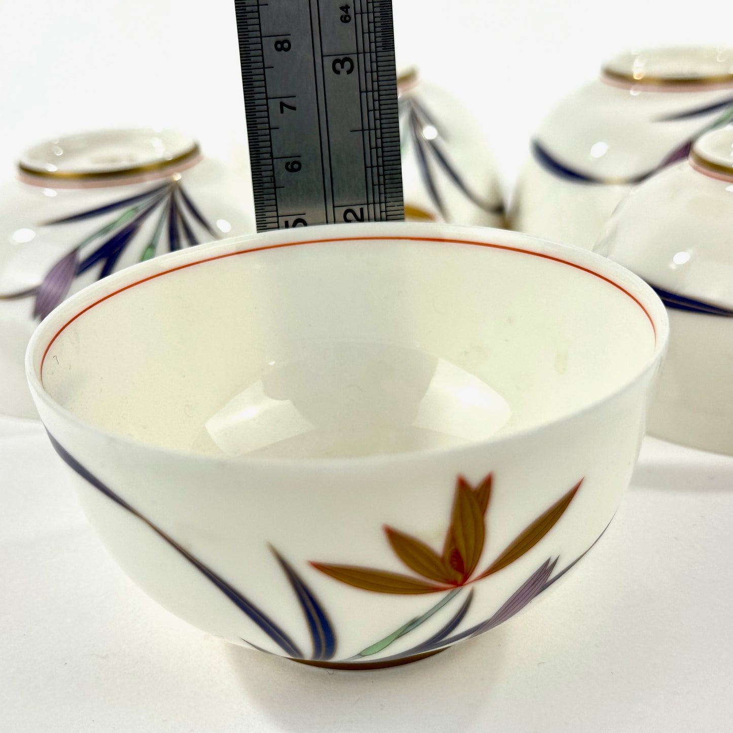 Vintage Koransha Arita Porcelain Yunomi Tea Cup Set of Five Original Box