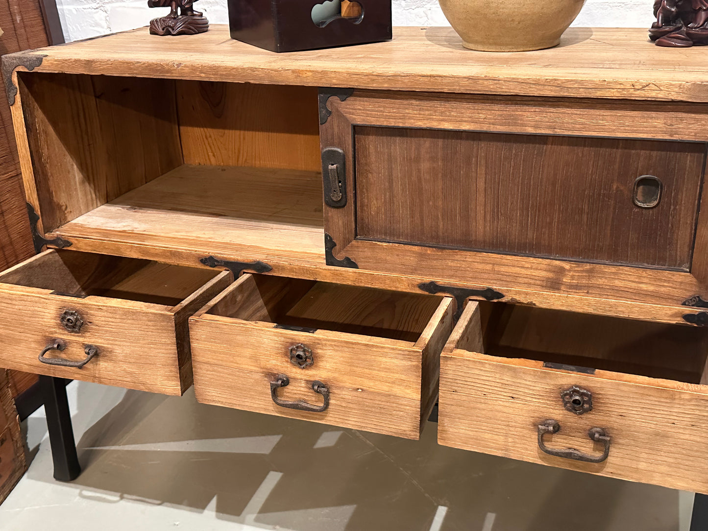 Antique Japanese Tansu Chest Meiji Era c190's Ishodansu Kiri 36" (base not included)