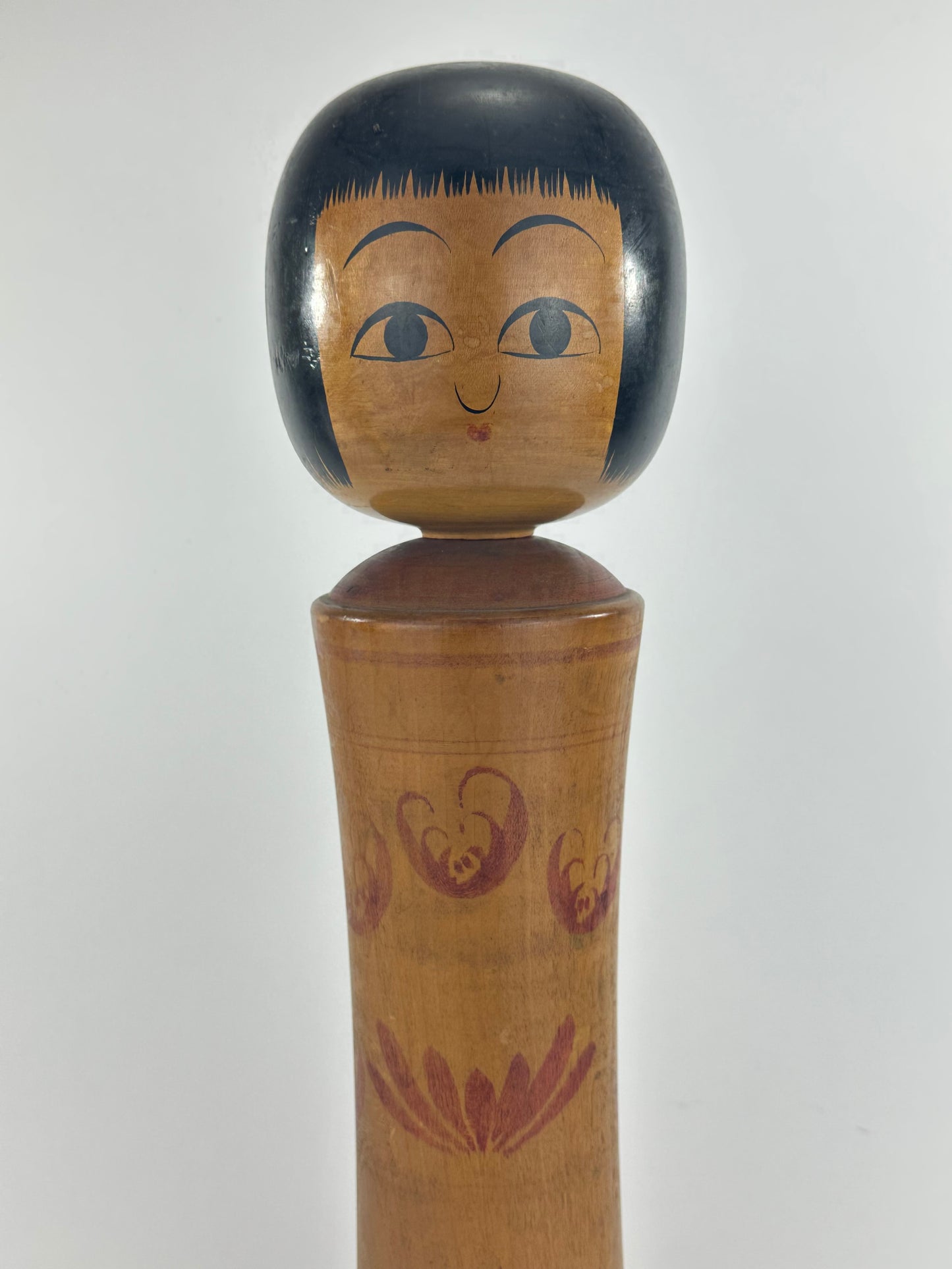 Vintage Japanese Large Kokeshi Wooden Doll Signed by Maker 18"