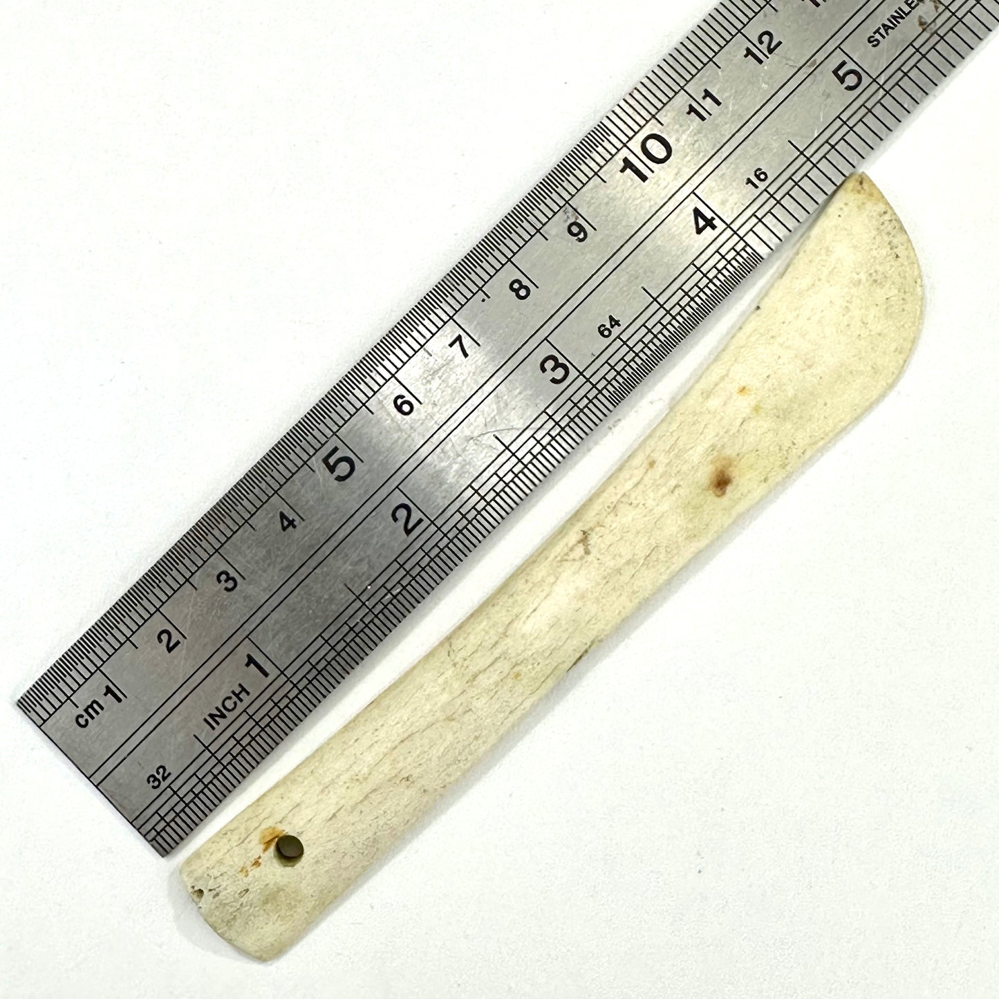 Antique Japanese Hera Fabric Oxbone Tool Scrolling Creasing Marking Sewing 4.5”