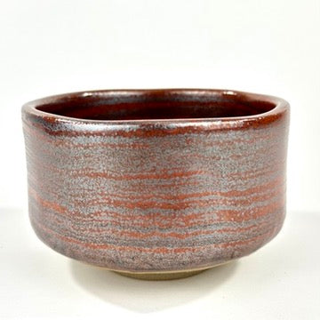 Japanese Chawan Matcha Tea Bowl Iron Red Rust Grey Blue Ash Streak Glaze NEW 5"