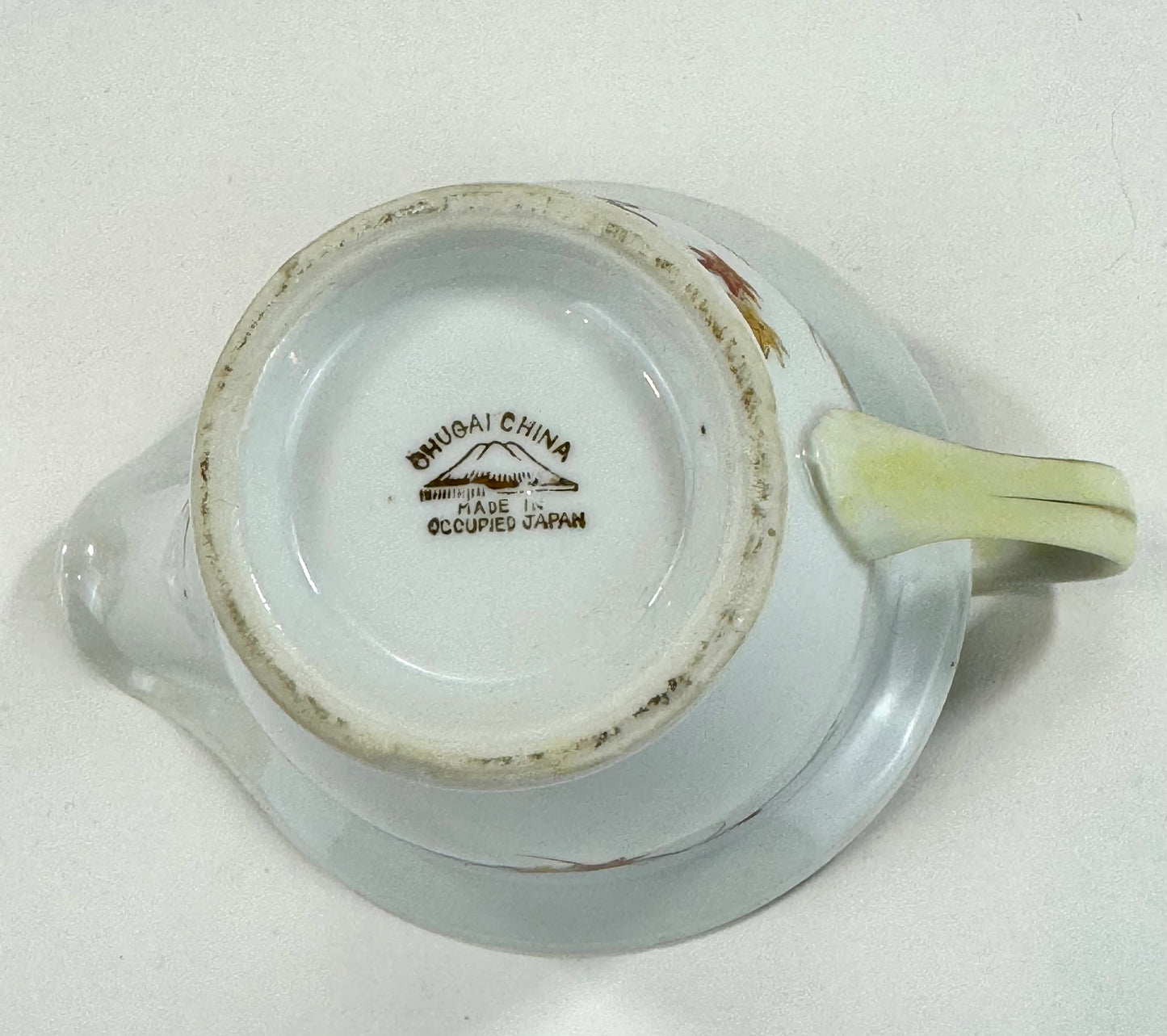 Vintage Japanese Hand Painted Maple Leaf & Bird Creamer