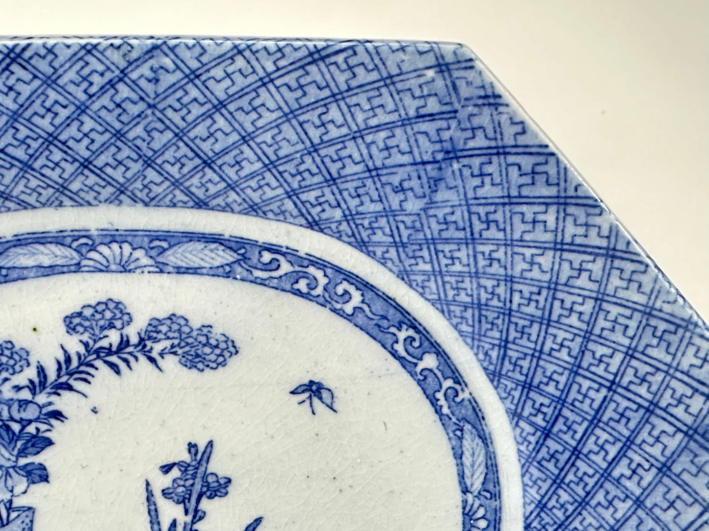 Antique Japanese Meiji Era Octagonal Ceramic Imari Plates Ikebana Motif
