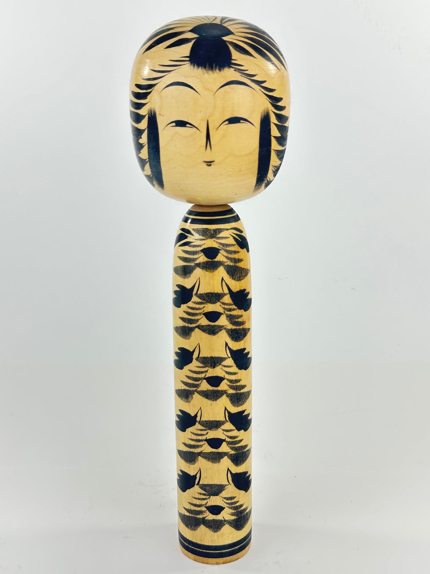 Vintage Japanese Kokeshi Wooden Doll Signed by Maker 12"