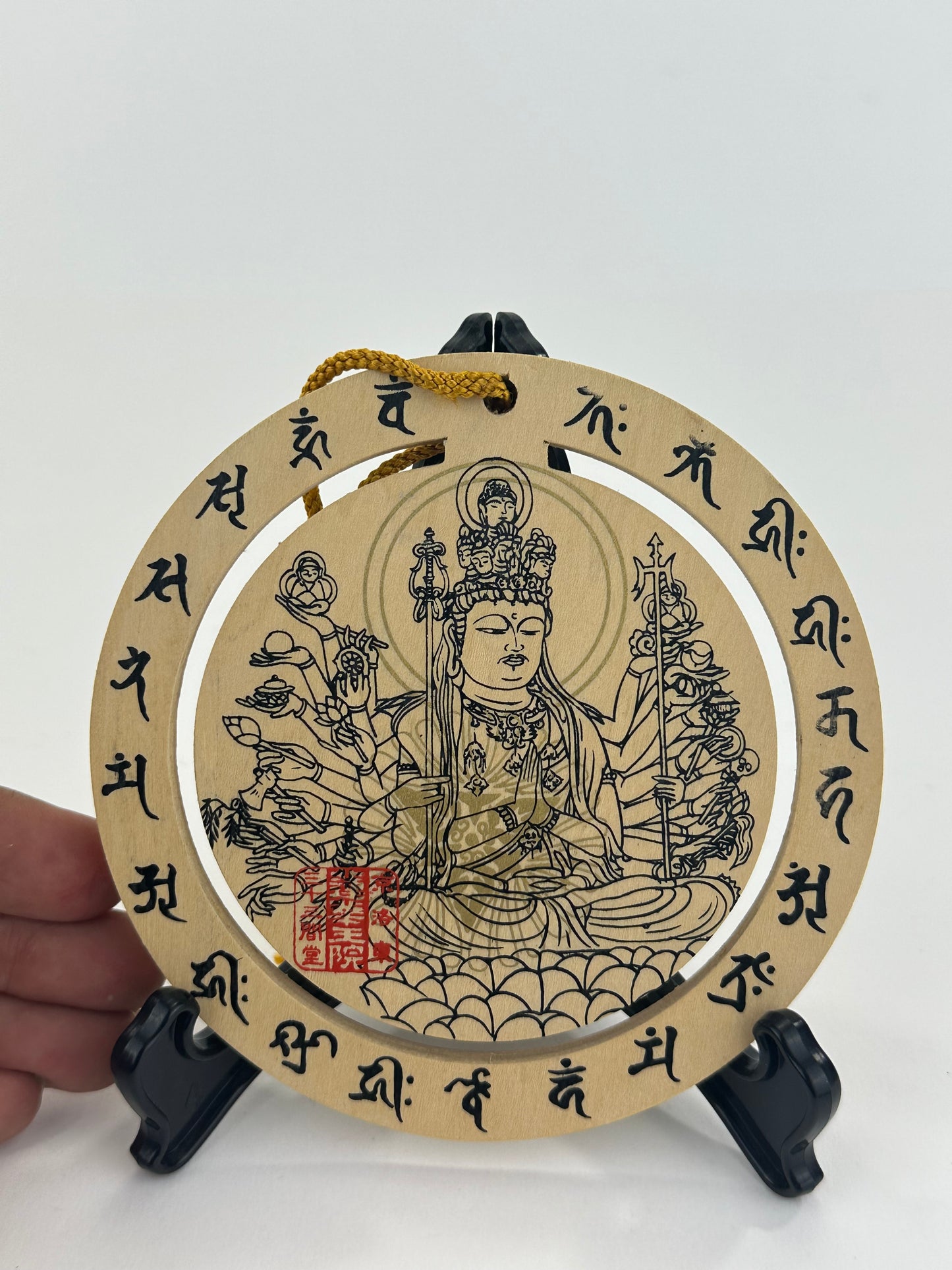 Vintage Japanese Ema Votive Plaque Hand-Painted Wooden Shrine Offering Wishes & Blessings  5"
