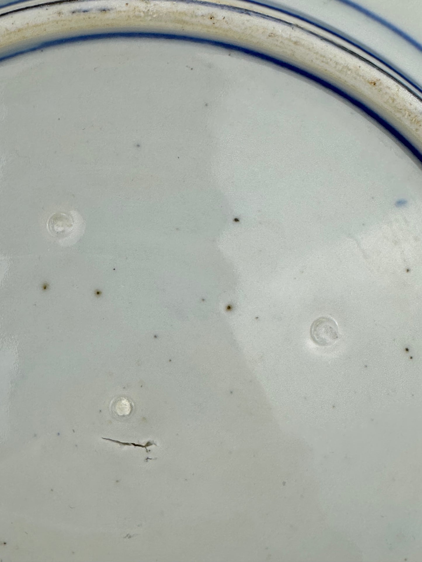 Antique Japanese Late Edo Period 19th Century Imari Ceramic Plate Blue & White 11.5"