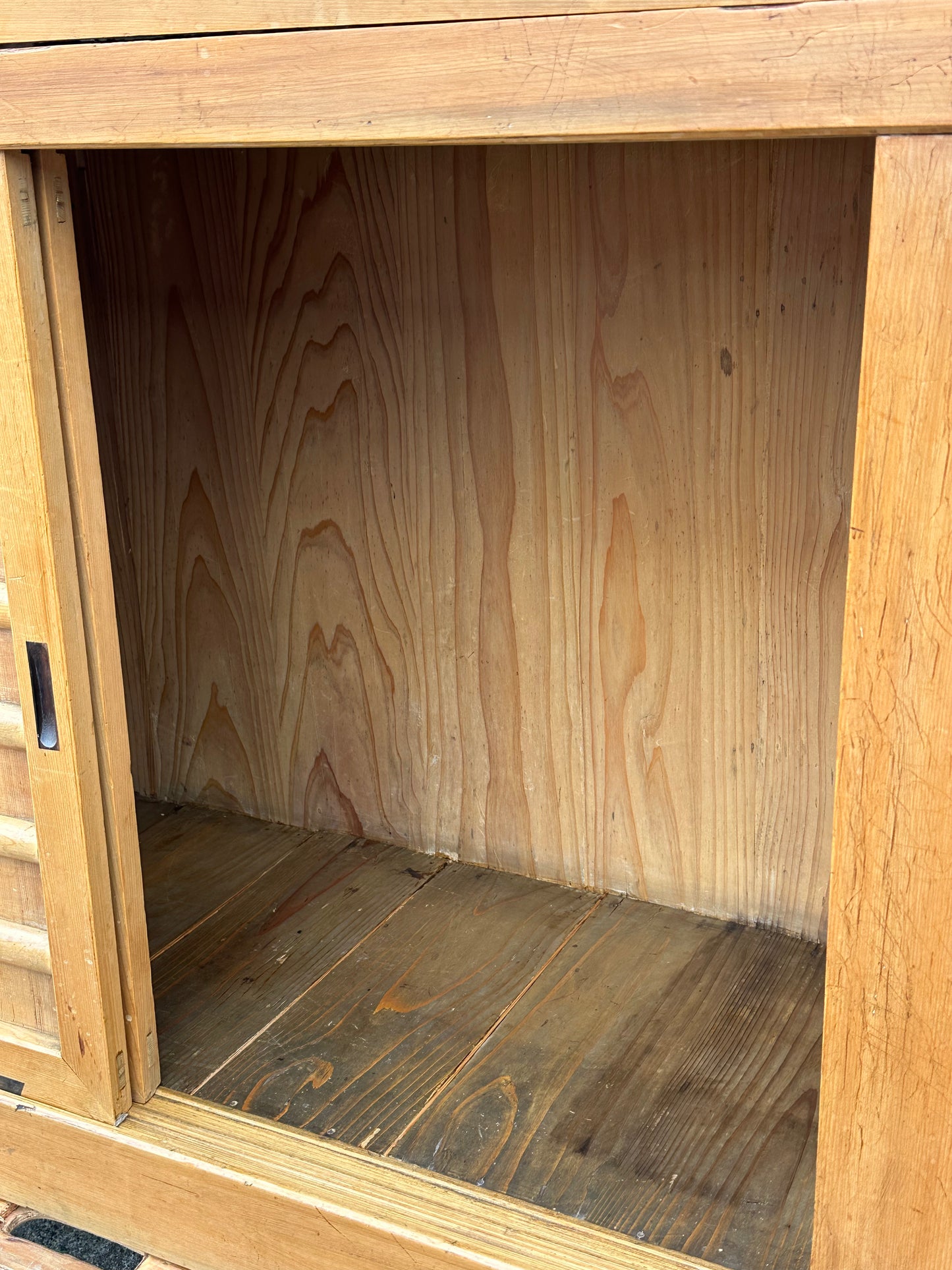 Antique Japanese Meiji Era c1890's Hinoki Mizuya Tansu Kitchen Cabinet 46"W