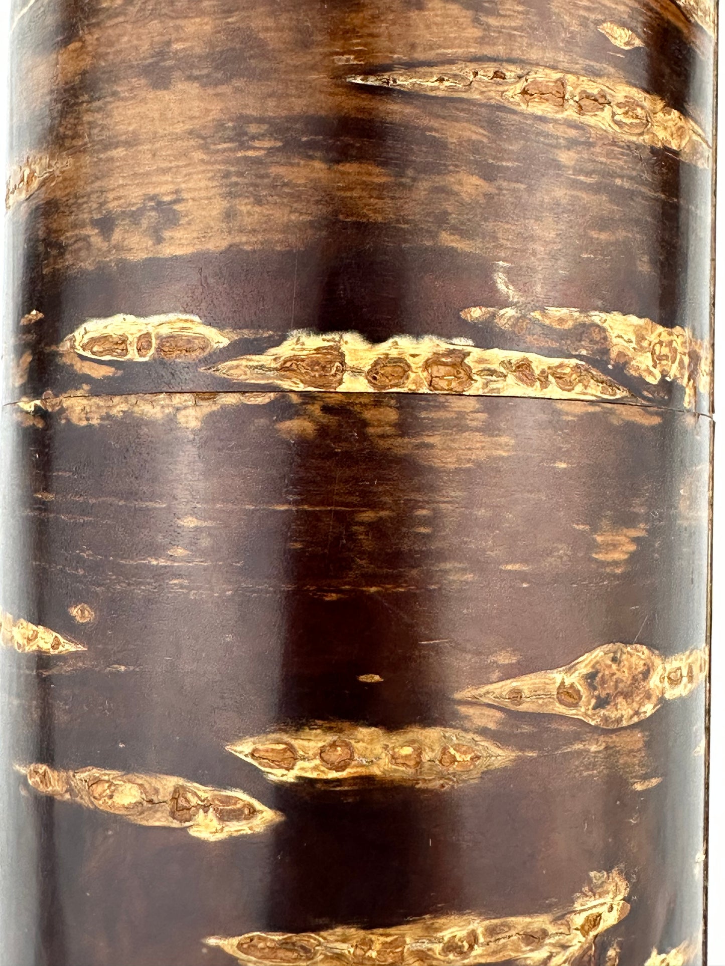 Japanese Tea Ceremony Natsume Natural Cherry Bark Tea Jar Bamboo Carving 6.25”