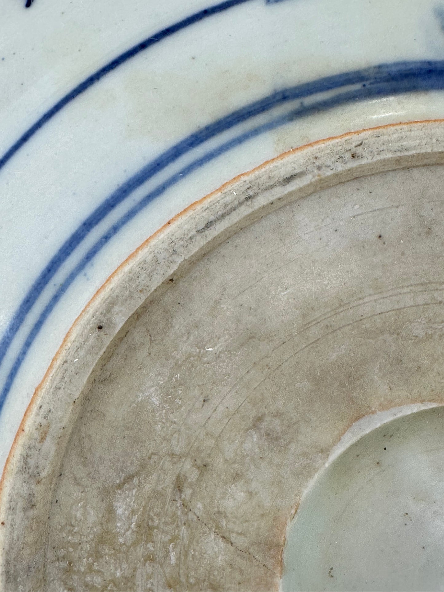 Antique Japanese Late Edo Period 19th Century Imari Ceramic Plate Blue & White 10"