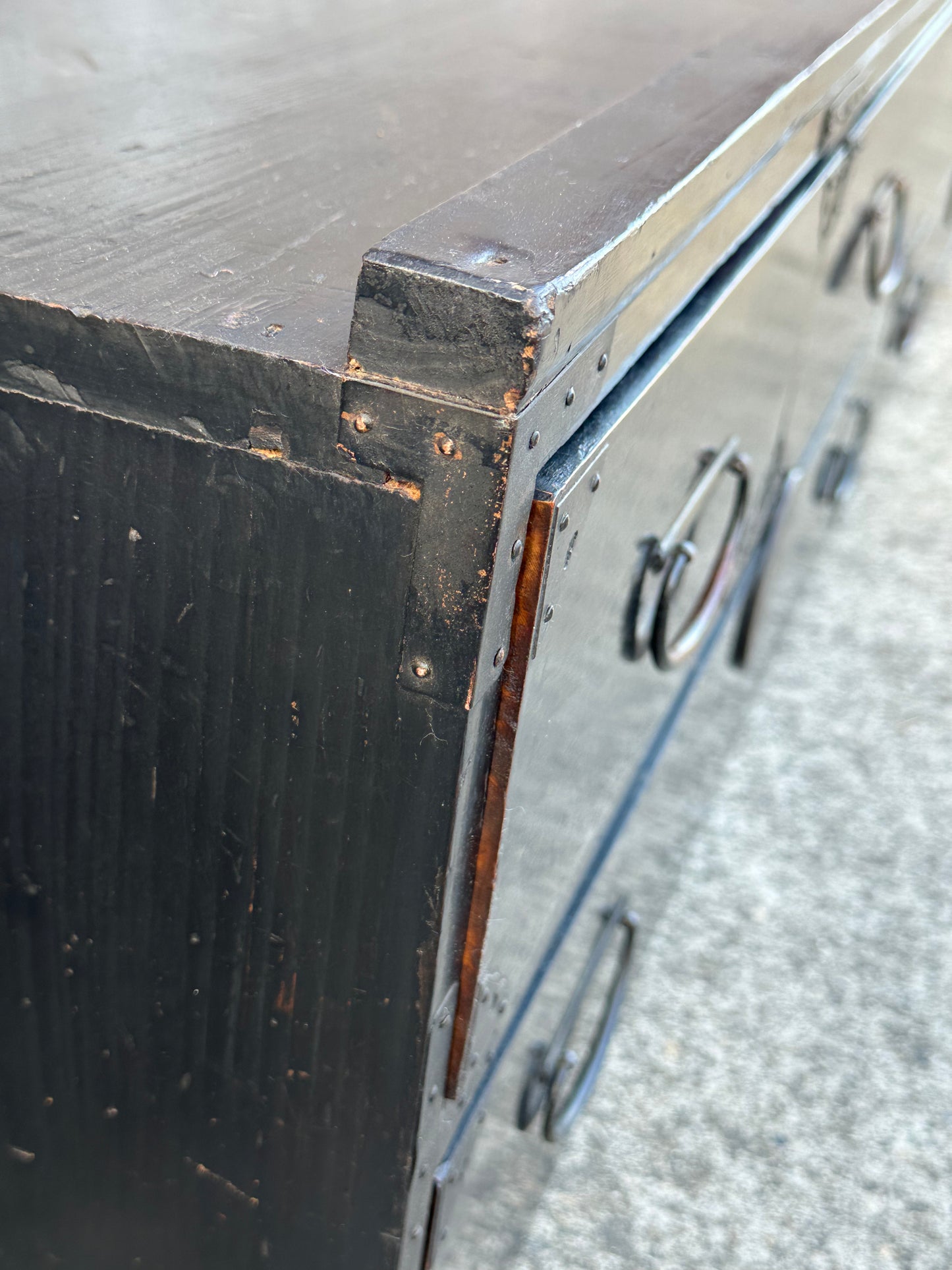 Antique Japanese Edo Era “Katanadansu” Black Lacquer Sword Chest 67"