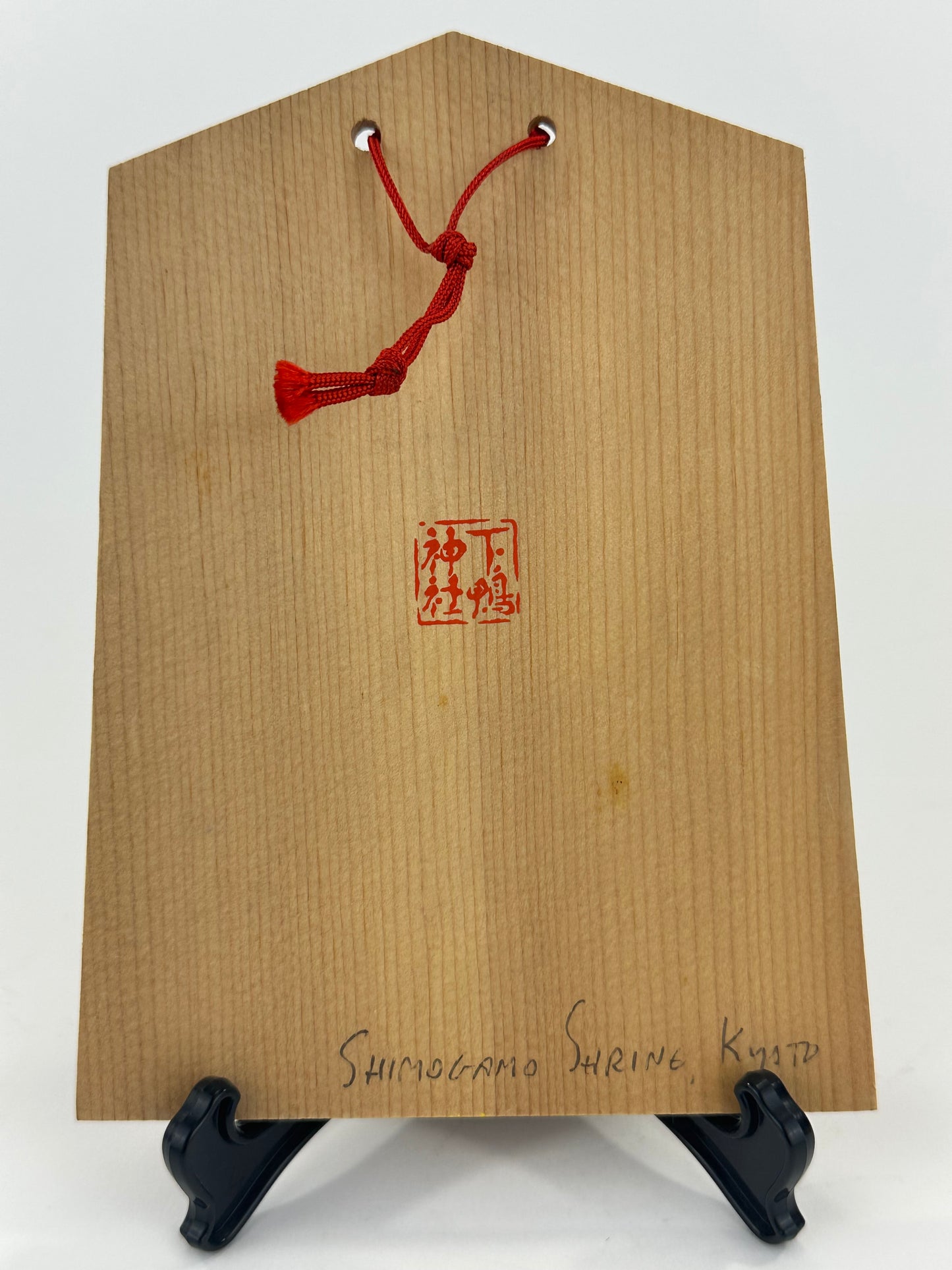 Vintage Japanese Ema Votive Plaque Hand-Painted Wooden Shrine Offering Wishes & Blessings 7"