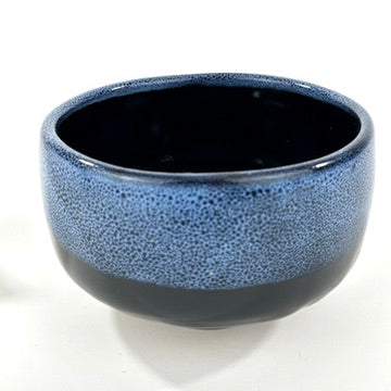 Japanese Chawan Matcha Tea Bowl Tenmoku Black Spot Blue Speckle Glaze NEW 5"