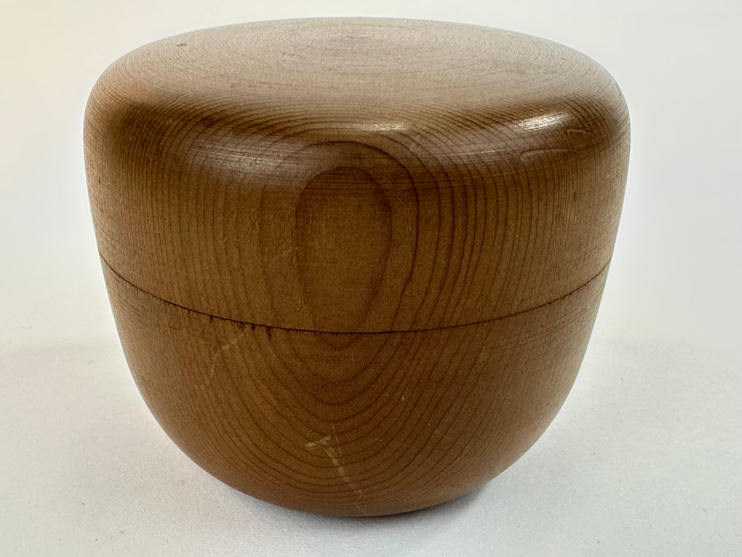 Vintage Japanese Wooden Natsume w/ Fine Natural Wood Grain 3"