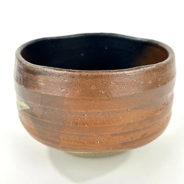 Japanese Mino Ware Chawan Matcha Tea Bowl Iron Brown Black Ash Green Drip Glaze NEW 5"
