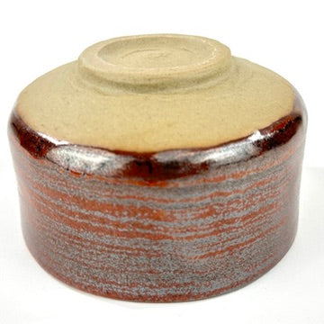 Japanese Chawan Matcha Tea Bowl Iron Red Rust Grey Blue Ash Streak Glaze NEW 5"