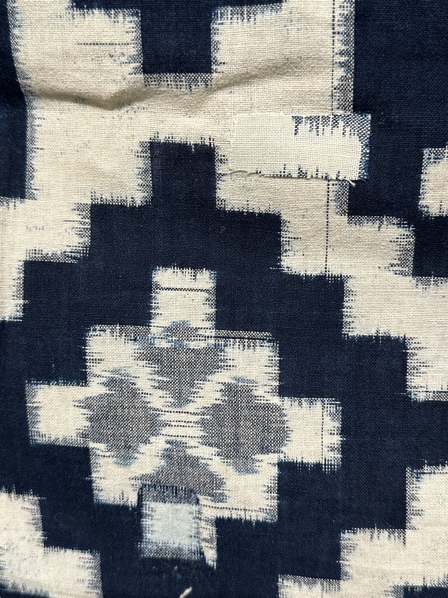 Antique Japanese 19th Century Textile - Kasuri Indigo Ikat 51"x57" #77