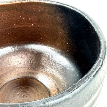 Japanese Mino Ware Chawan Matcha Tea Bowl Iron Brown Black Ash Green Drip Glaze NEW 5"