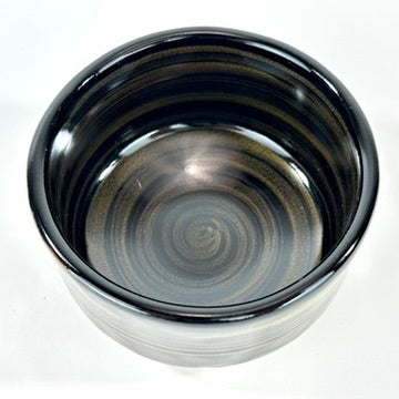 Japanese Handmade Mino Ware Chawan Matcha Tea Bowl Koku Yu Kinsai Black Gold Glaze NEW 5"