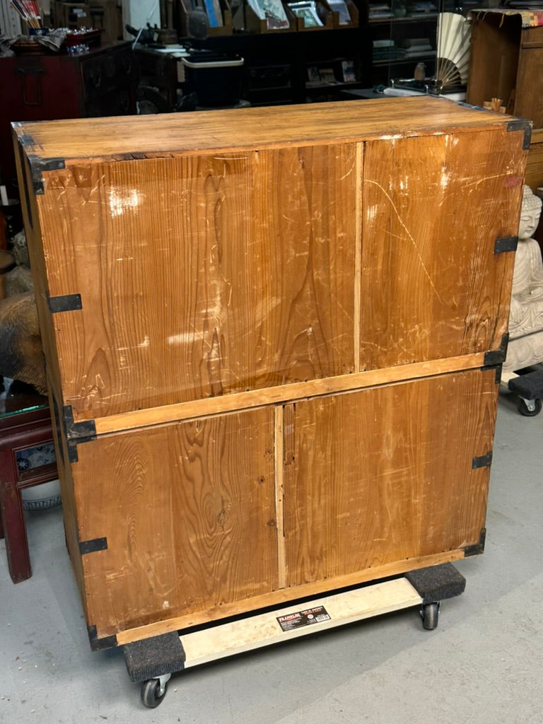 Antique Japanese Kiri Wood Ishodansu Kasane Tansu Meiji Era Chest of Drawers