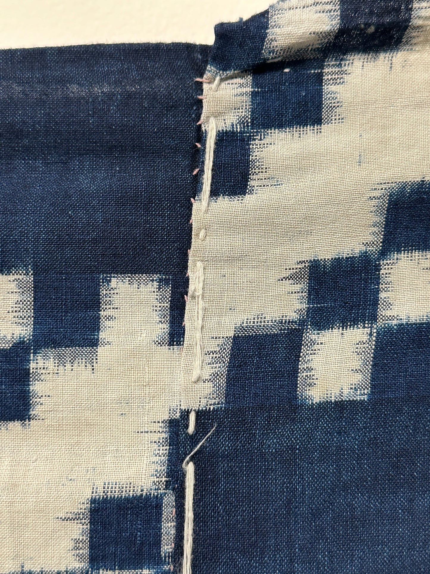 Antique Japanese 19th Century Ikat Textile - Kasuri Indigo Ikat 48"x57" #54