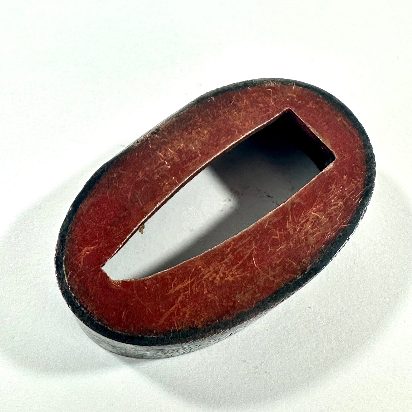 Antique Japanese Katana Fuchi Sword Fitting Iron Copper Mixed Metal Edo to Meiji