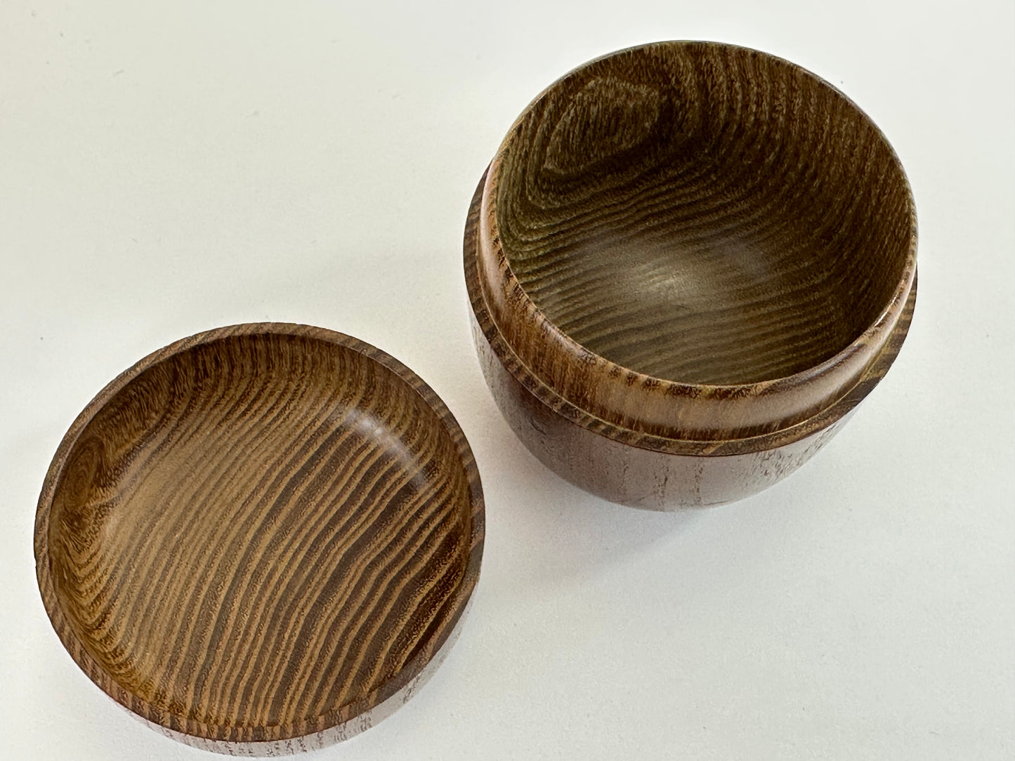 Vintage Japanese Wooden Tea Ceremony Natsume Usuki w/ Natural Wood Grain